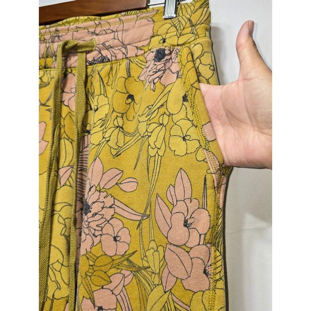 Anthropologie Women's Camilla Knit Joggers Hug Print Yellow Floral SP Boho - Picture 4 of 13